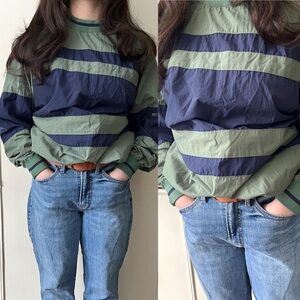90s Vintage Catalina Casual Sportswear Nylon Blue & Green Windbreaker‎ Pullover